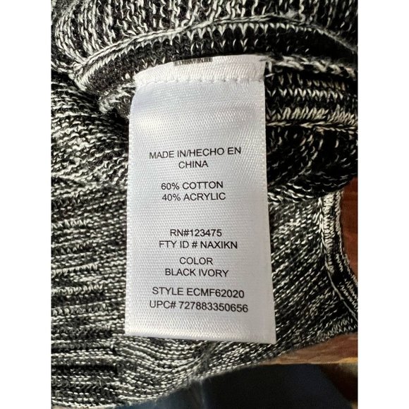 Ellen Tracy Womens Pullover Sweater Black Gray Melange Long Sleeve V Neck S - Picture 12 of 12